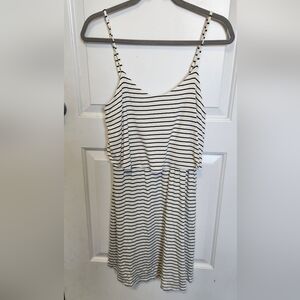 GAP Black & White Striped Sleeveless Dress Sz M